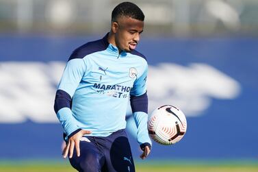 MANCHESTER, ENGLAND - NOVEMBER 06: Gabriel Jesus of Manchester City warms up during a training session at Manchester City Football Academy on November 06, 2020 in Manchester, England. (Photo by Matt McNulty - Manchester City/Manchester City FC via Getty Images)