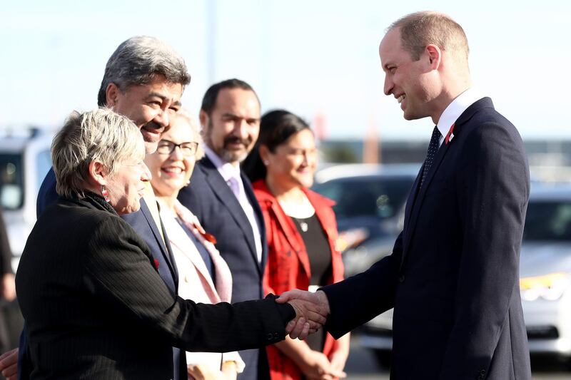 William talks with Her Worship the Honourable Lianne Dalziel, Mayor of Christchurch. Getty Images