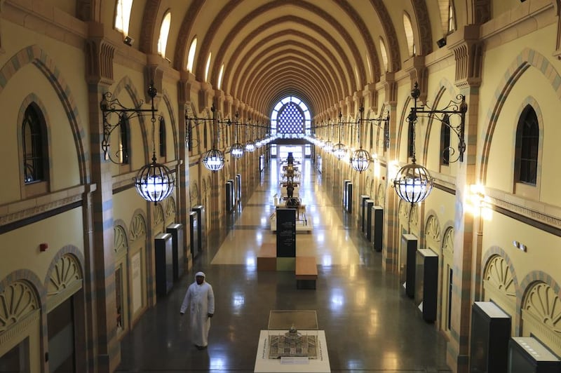 Interior photograph of the Sharjah Museum of Islamic Civilisation in Sharjah. Sarah Dea / The National