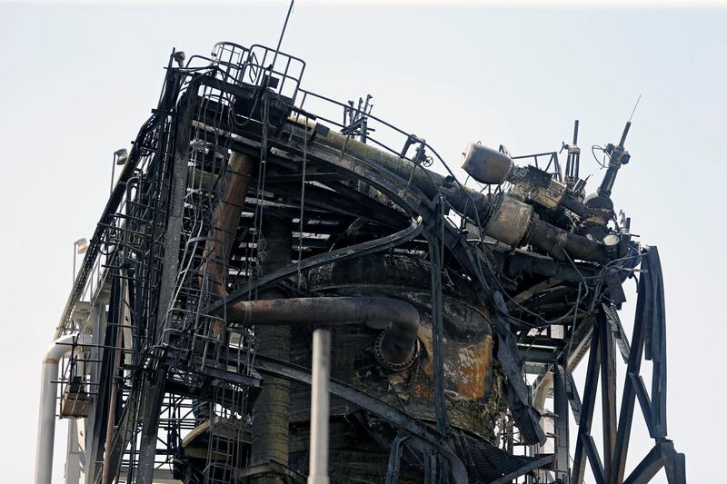 A view of the damaged site of Saudi Aramco oil facility in Khurais. Reuters