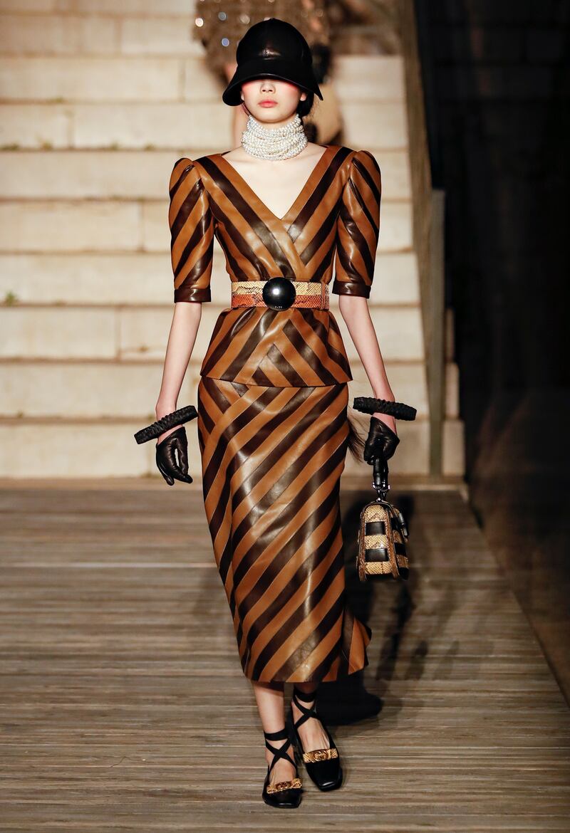 With a nod to the 1930s, a chevron cut dress from Gucci resort 2023. Photo: Gucci