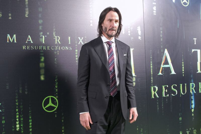 Keanu Reeves at the 'The Matrix Resurrections' premiere. AFP