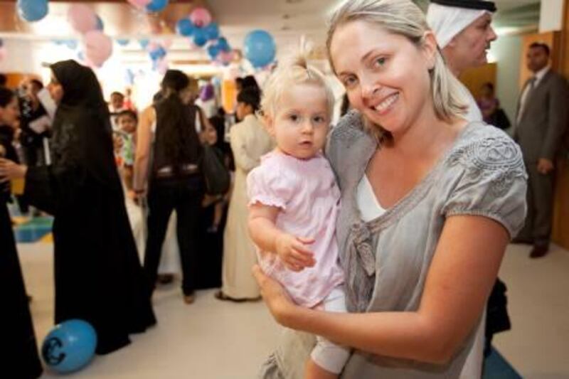 UAE - Dubai - May 31- 2011: Nadine Truscott with her baby Skye, during an event that celebrate over 180 babies who were born as a result of fertility treatments at the Dubai Gynaecology and Fertility Centre in Dubai Healthcare City.  ( Jaime Puebla - The National Newspaper )