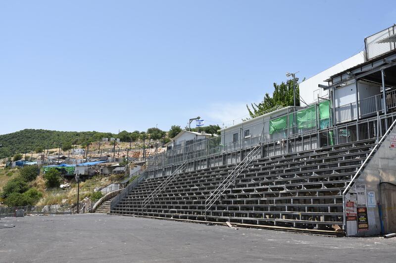 Seating at Mount Meron, where an estimated 100,000 people had gathered to mark the Lag BaOmer holiday. Rosie Scammell for The National