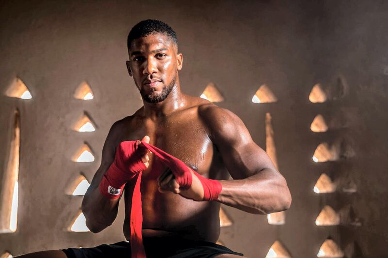 Anthony Joshua during a photo shoot for "Clash of the Dunes". Credit General Sports Authority