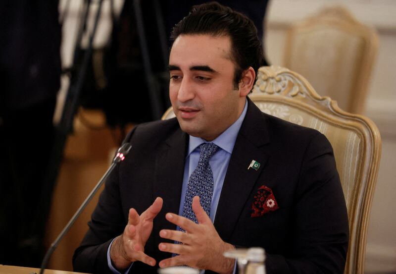 Foreign Minister Bilawal Bhutto Zardari at a meeting in Moscow on January 30.  Reuters