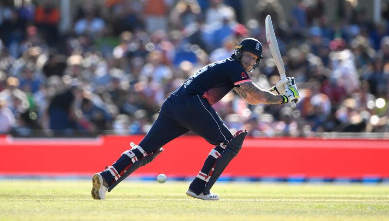 CHRISTCHURCH, NEW ZEALAND - MARCH 10:  England batsman Ben Stokes hits out during the 5th ODI between New Zealand and England at Hagley Oval on March 10, 2018 in Christchurch, New Zealand.  (Photo by Stu Forster/Getty Images)