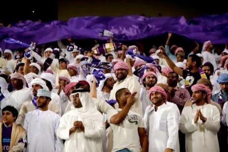Not all Al Ain supporters were fortunate enough to cheer their team on at Mohammed bin Zayed Stadium on Monday night. Christopher Pike / The National