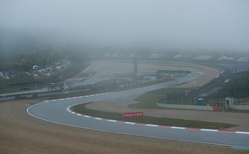 Overcast weather and fog forced the first practice session for the Eifel Grand Prix at the Nurburgring racetrack to be cancelled on Friday. AP