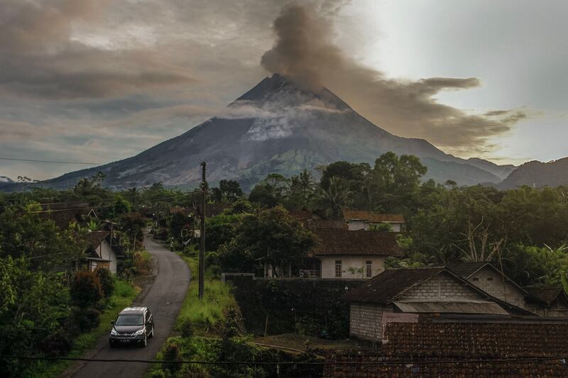 Smoke rises as Mount Merapi, Indonesia's most active volcano, erupts. AFP