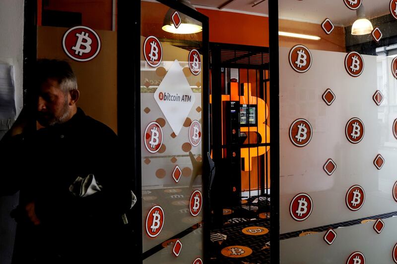 A cryptocurrency ATM kiosk in Antwerp, Belgium. Bitcoin is stubbornly clinging to $20,000 as volatility in the digital coin falls. Bloomberg