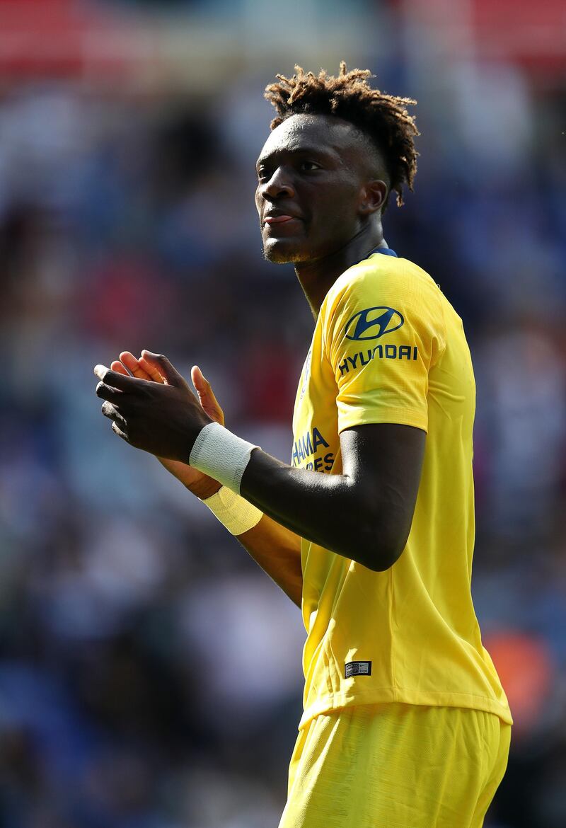 Chelsea's Tammy Abraham applauds the fans after the final whistle. PA Photo