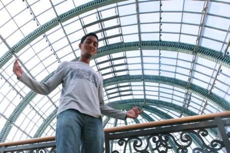 Dubai, 15th September 2011.  Rohit Iyengar a 16 year old Indian rapper, at Mall of the Emirates.  (Jeffrey E Biteng / The National)