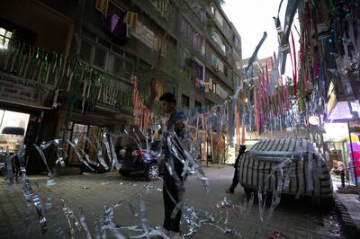 A decorated street marks the holy month of Ramadan in Giza. EPA