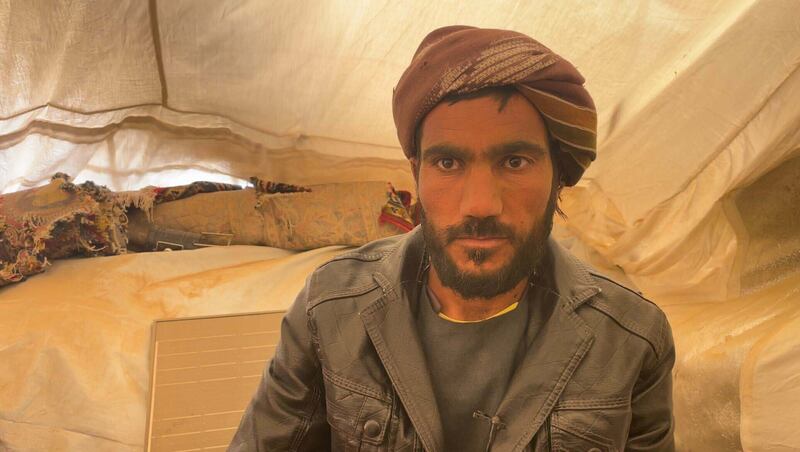 Alef was working in Iran as a labourer when the October 7 earthquake killed his entire family in the Afghan village of Sia Ab, near Herat city. Sulaiman Hakemy / The National