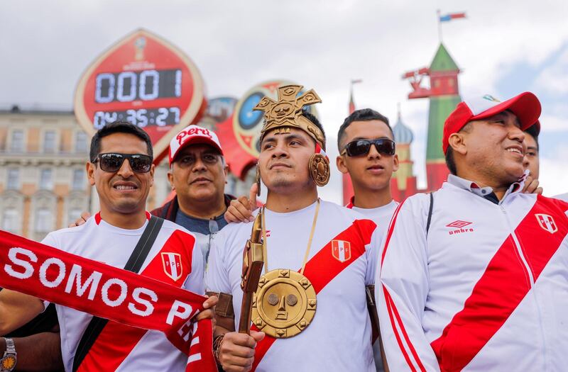 Peru fans rejoicing the fact their team are back in the tournament after 36 years. EPA