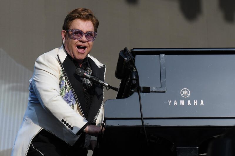 NAPIER, NEW ZEALAND - FEBRUARY 06: Elton John performs at Mission Estate on February 06, 2020 in Napier, New Zealand. (Photo by Kerry Marshall/Getty Images)