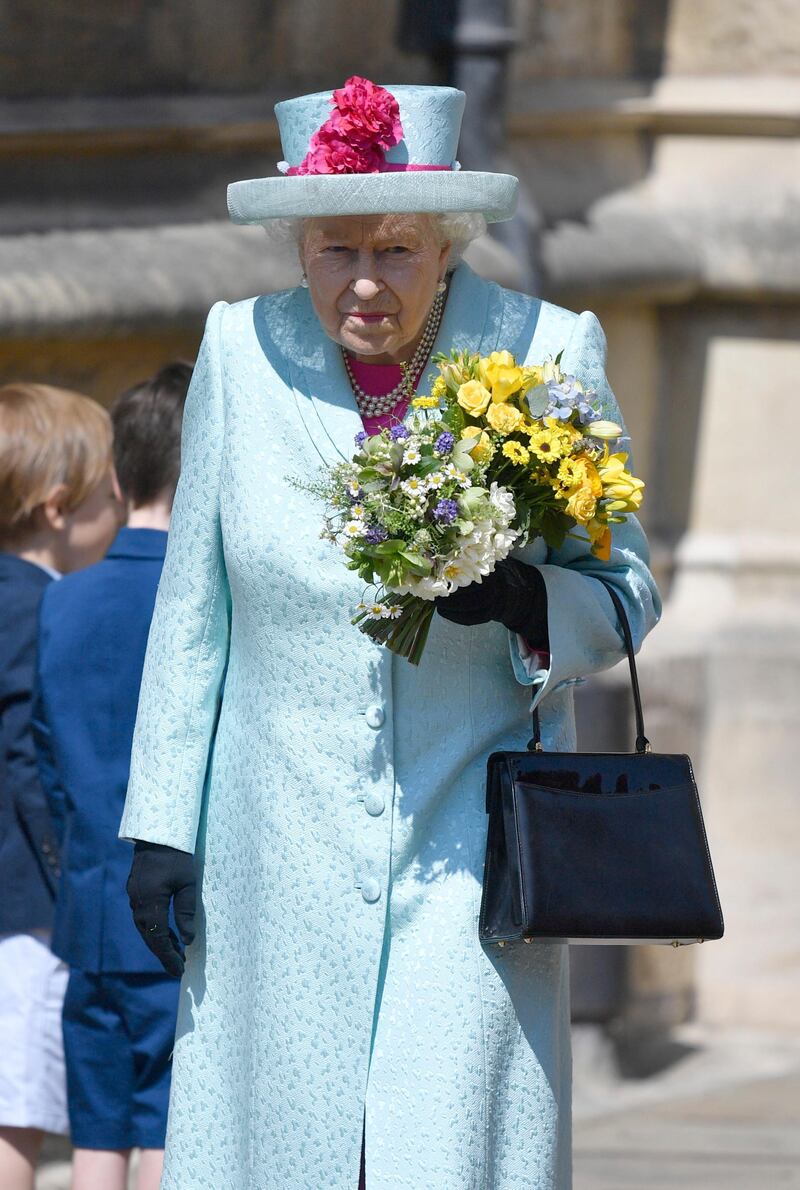 Britain's Queen Elizabeth leaves the annual Easter Sunday Service at St Georges Chapel in Windsor Castle, Britain. The Easter Mattins Service is attended every year by the Royal Family. This year the service falls on the Queen's Elizabeth II birthday, who turns 93.  EPA