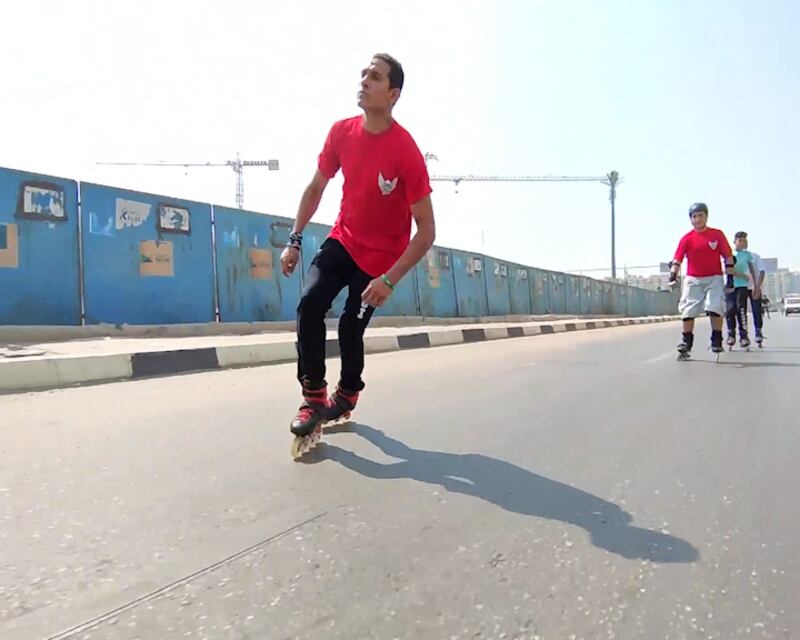 Mohamed Elsayed, co-founder of Cairo Skaters. All photos video screen grab