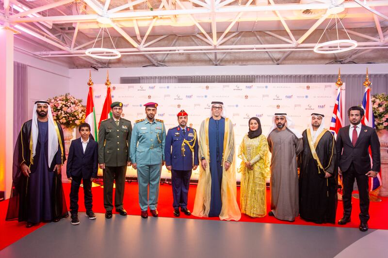 The UAE Ambassador to London, Mansoor Abulhoul, centre, hosts a special event to celebrate the UAE's Golden Jubilee at London's Science Museum. All Photos: Mark Chilvers for The National