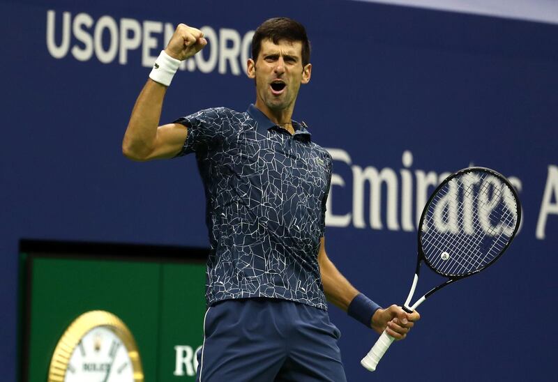 Novak Djokovic of Serbia reacts during his men's Singles finals match against Juan Martin del Potro of Argentina. AFP