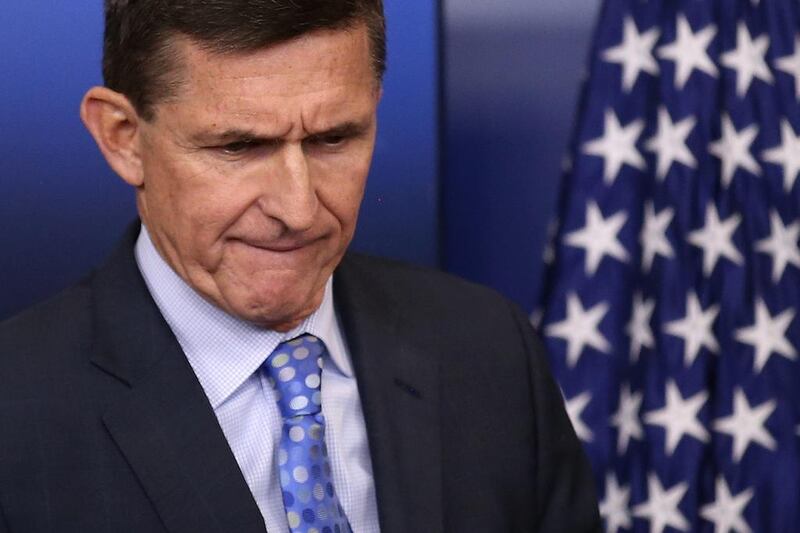 President Donald Trump’s embattled national security adviser Michael Flynn has resigned. Carlos Barria / Reuters