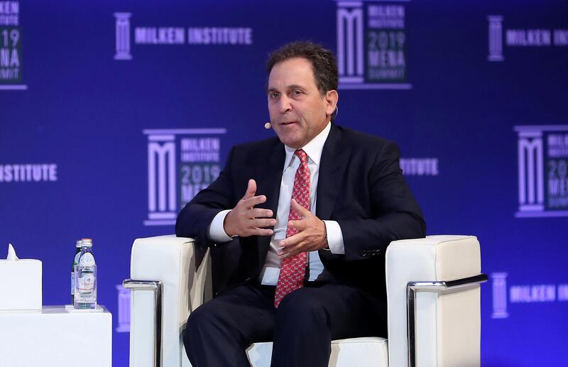 ABU DHABI , UNITED ARAB EMIRATES , February 13 – 2019 :- Michael S.Meldman , Discovery Land Company during the Emerging Trends: Shaping Real Estate session at the Milken Institute MENA Summit 2019 held at The St. Regis Saadiyat Island Resort in Abu Dhabi.  ( Pawan Singh / The National ) For News/Business/Instagram. Story by Dania