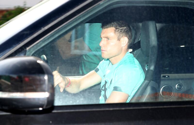 Liverpool's James Milner arrives at the club's Melwood training ground. PA