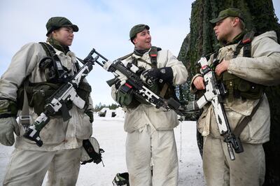Soldiers from the Swedish Norbotten Regiment in Scandinavia. Getty Images
