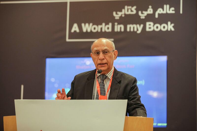 Ashok Soota discusses start-ups with students at the Sharjah International Book Fair. Courtesy Sharjah International Book Fair