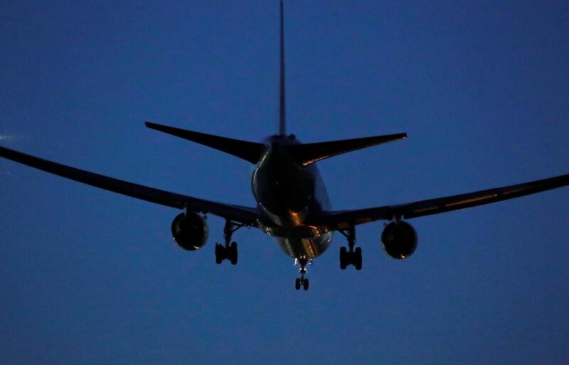 A Boeing 767 aircraft flown by Air Canada makes an emergency landing at Madrid's Barajas Airport, in Madrid, Spain February 3, 2020. REUTERS/Juan Medina