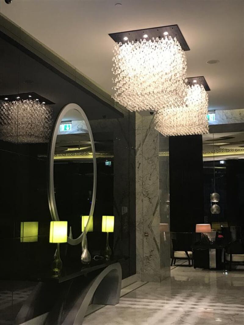 The lobby at the new Marriott Al Forsan property in Abu Dhabi. Courtesy Melinda Healy