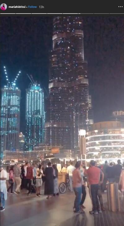 Mariah Idrissi shares a picture of the Burj Khalifa as an Insta story. Instagram/ mariahidrissi