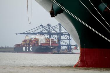 A view of the Port of Felixstowe in Britain. Carbon Border Taxes apply a levy on emissions attributed to imported goods that have not been carbon-taxed at source. Reuters