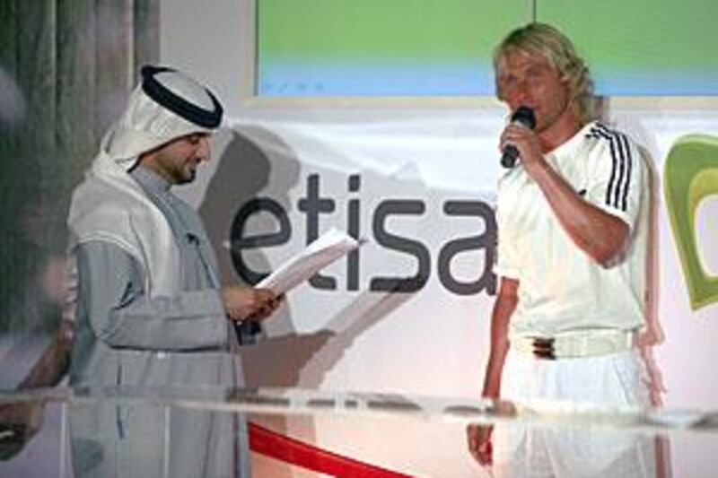 The former Juventus and Lazio midfielder, Pavel Nedved, speaking at the fixtures draw for the the 2009-10 Pro League season at Zayed Sports City last week.
