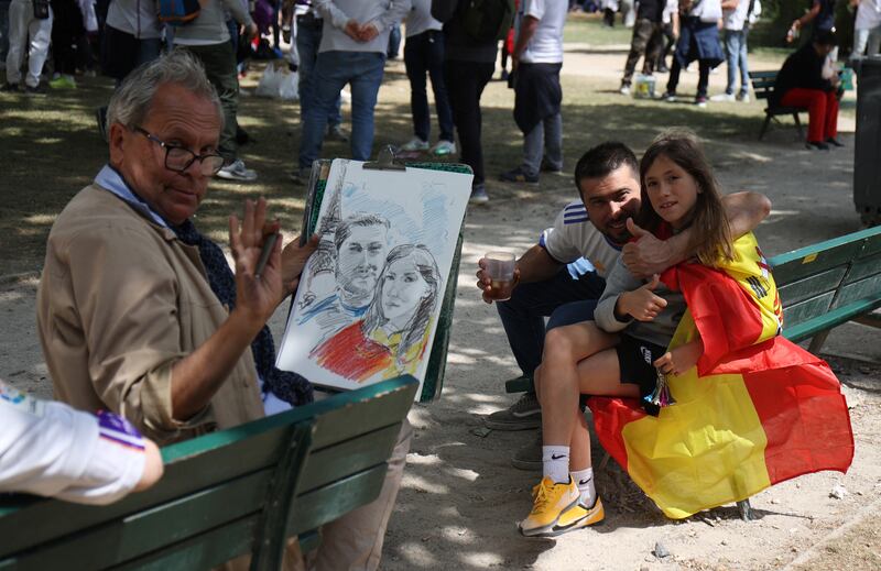 Fans gather in Paris for Liverpool v Real Madrid. Reuters