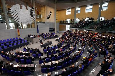 The first session of Germany's 20th post-war parliament assembles in Berlin. EPA