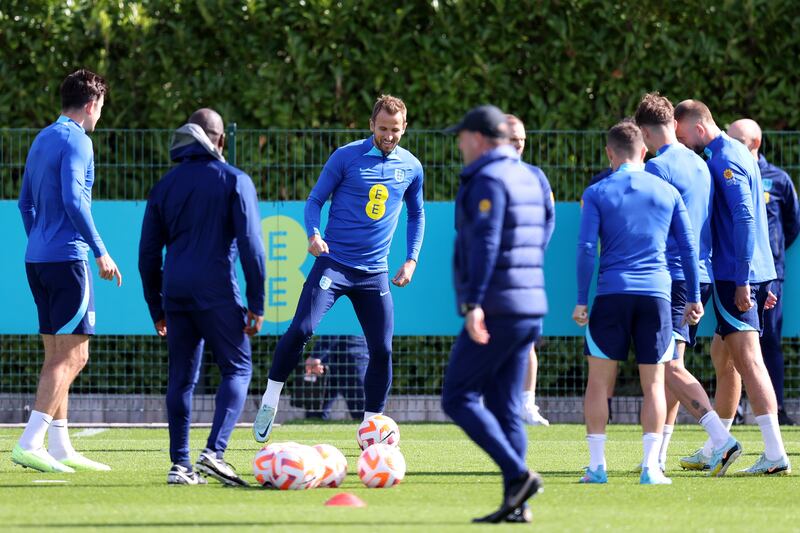 England striker Harry Kane during training. Getty