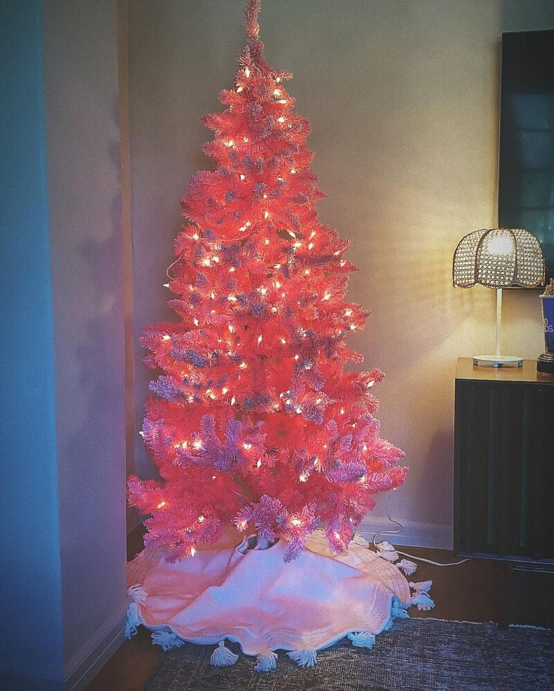 Former 'High School Musical’ actress Ashley Tisdale, who is currently pregnant with her first child, opted for a popular trend this year – a pink tree. 'And She’s Up! Pink is def on point this year,' she wrote. Instagram