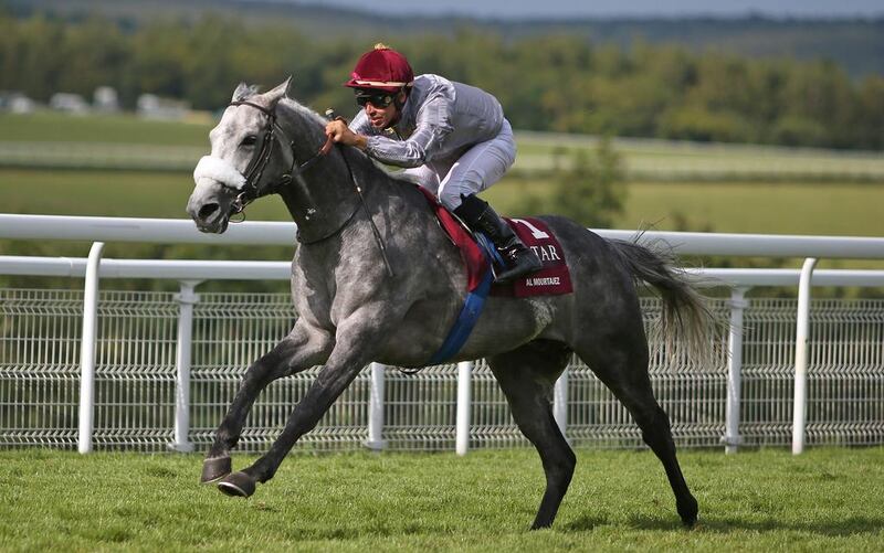 Julien Auge riding Al Mourtajez to win The Qatar International Stakes at Goodwood on July 30, 2016 in Chichester, England. Alan Crowhurst / Getty Images