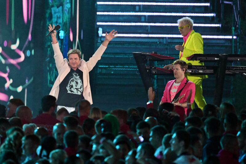 English band Duran Duran perform during the opening ceremony for the 2022 Commonwealth Games at the Alexander Stadium in Birmingham. AFP