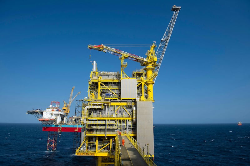 The Total Culzean platform on the North Sea, about 70 kilometres east of Aberdeen, on Scotland's north-east coast.  AFP