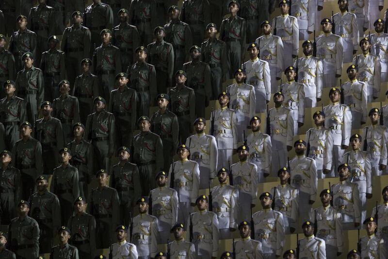 Members of the Armed Forces participate in the 45th UAE National Day celebrations at Adnec. Philip Cheung / Crown Prince Court — Abu Dhabi