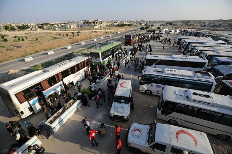 Rebels and civilians arrive in Hama from Deraa, Syria July 21,2018.REUTERS/ Khalil Ashawi