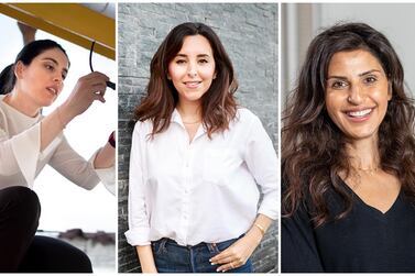 From left: Basima Abdulrahman from Iraq, Rana El Sakhawy fro the UAE and Manal Hakim from Lebanon are the Mena fellows in the 2021 Cartier Women's Initiative. Courtesy Cartier 