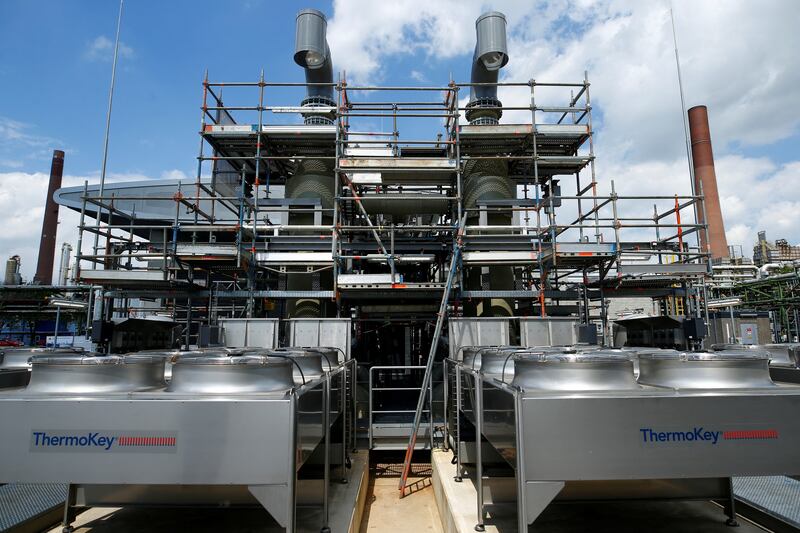 A hydrogen electrolysis plant in Cologne. Germany accounts for 11 per cent of hydrogen tech patents issued between 2011 and 2020. Reuters