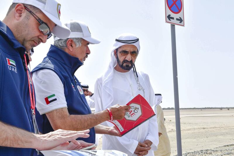 Sheikh Mohammed bin Rashid attended part of the fourth stage of the UAE Tour.