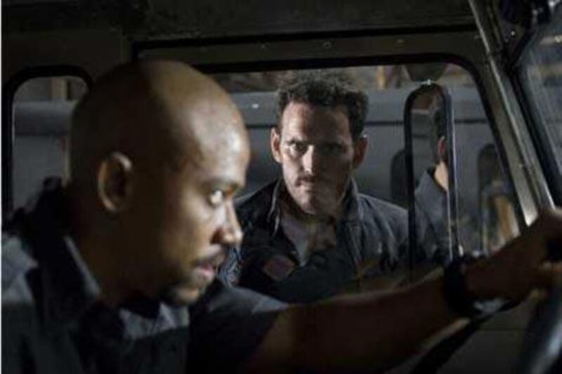 Columbus Short (left) and Matt Dillon in Armored.