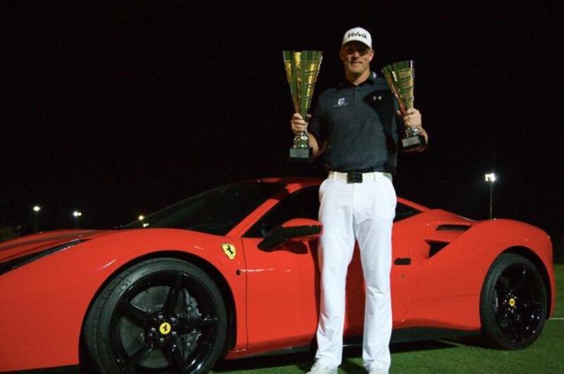 Tim Burke won the inaugural Long Drive World Series event in Dubai with a winning drive of 335 yards. Handout photo