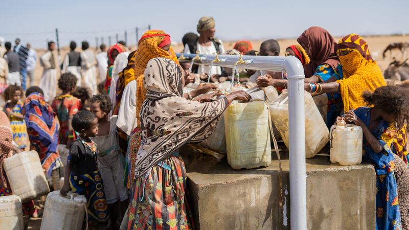 The groundwater pumping system can provide 20 litres of drinking water to villagers in rural Sudan. Wam